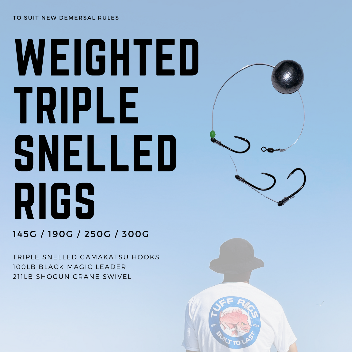 Weighted Triple Snelled Demersal Bait Fishing Rig