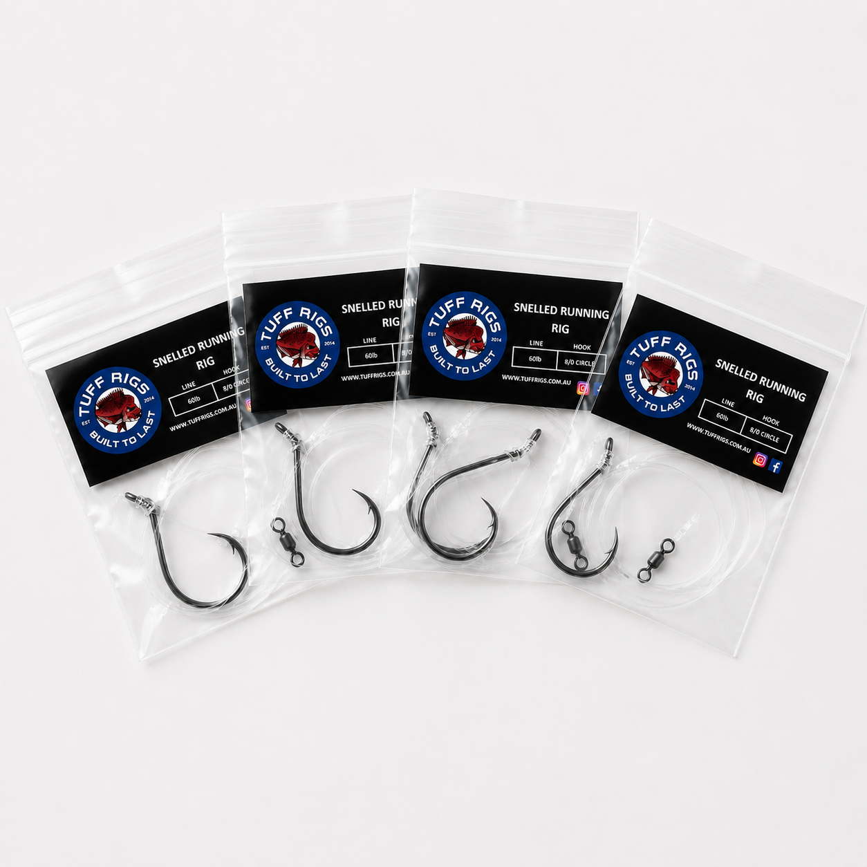 Snelled Running Fishing Bait Rigs