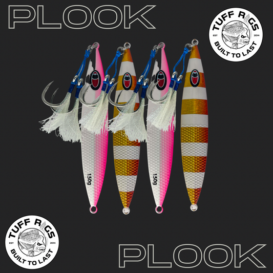 Slow Pitch Metal 'Plook' Fishing Jig Pre Rigged