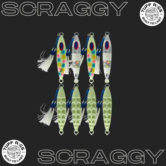 Slow Pitch Metal 'Scraggy' Fishing Jig Pre Rigged